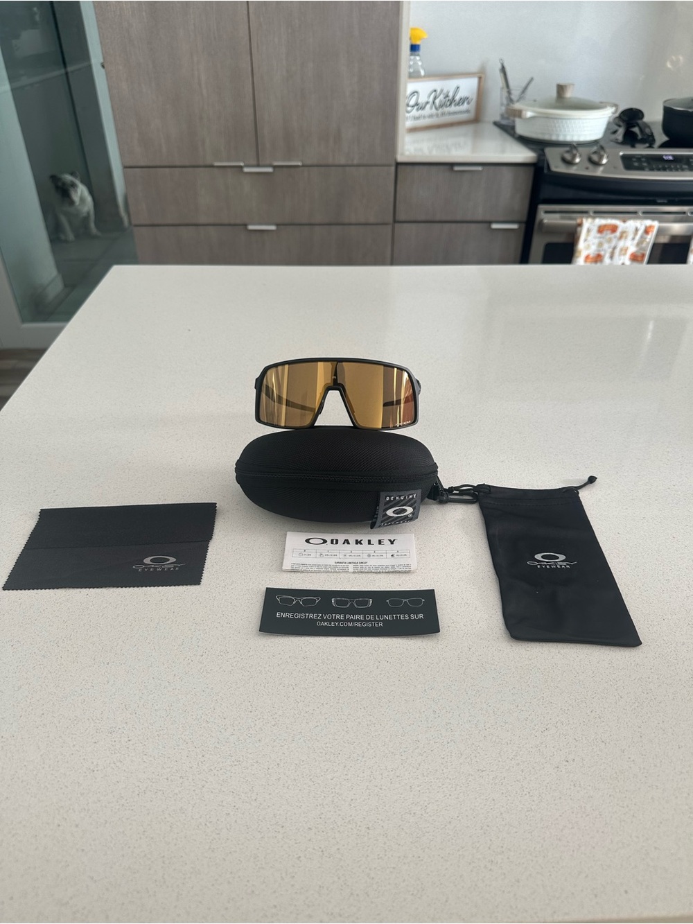 Oakley Sutro Shield Sunglasses with yellow/gold lenses